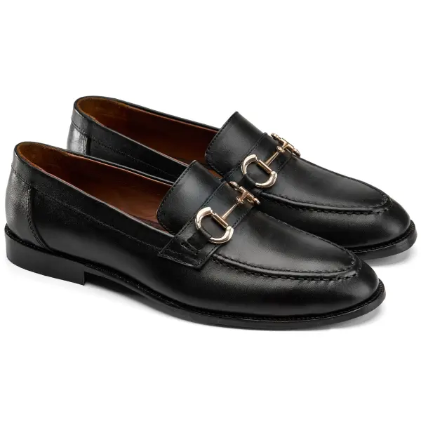 Alzati Horsebit Loafers in Black image 3
