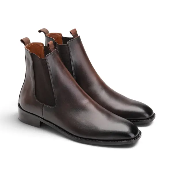 Brown Chelsea Boot - Squared Toe image 1