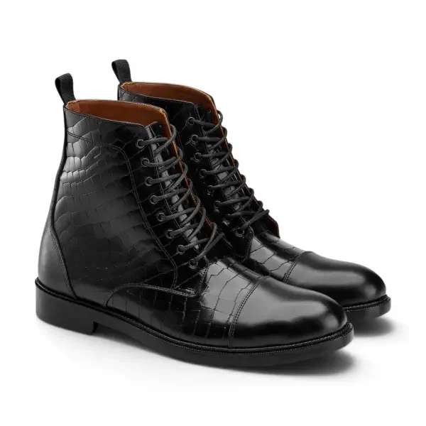  ALZATI Croco Boot - Black  image 1