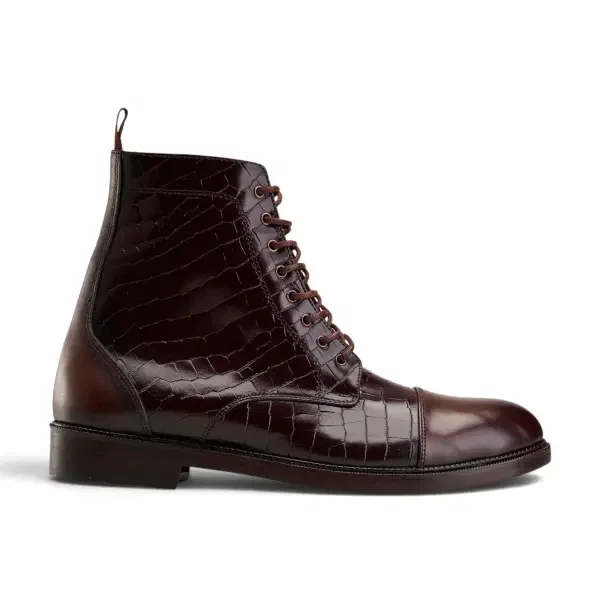 ALZATI Croco Boot - Brown image 0