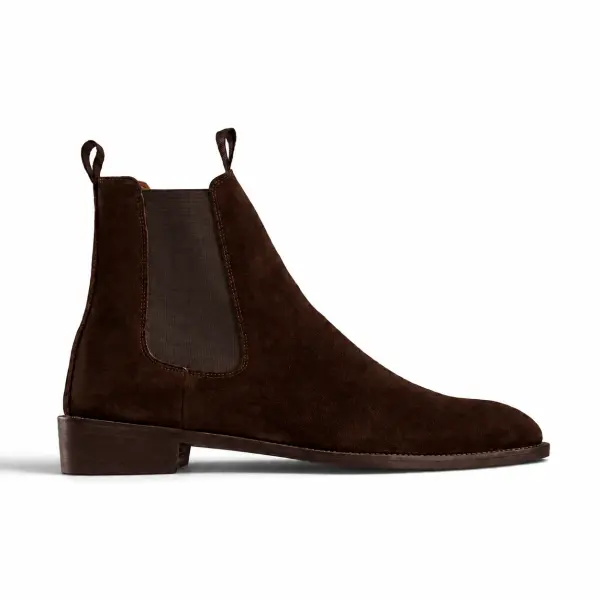 Brown Suede Chelsea Boot - Squared Toe image 0