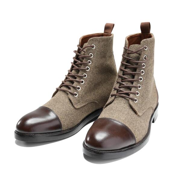 Wool Brown CapToe Boot image 1