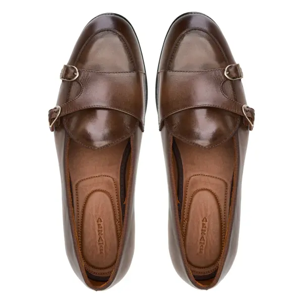  Double Monk Loafers in Brown image 3