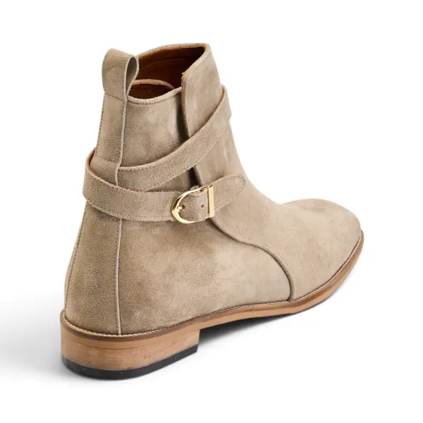 The Vincent Strap Boot - Suede Beige image 4