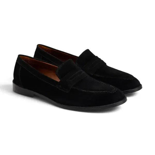 Penny Loafer in Black Suede image 1