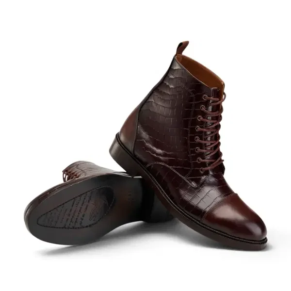 ALZATI Croco Boot - Brown image 2