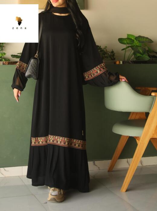 عباية حرير بطابع تطريز مختلف image 2