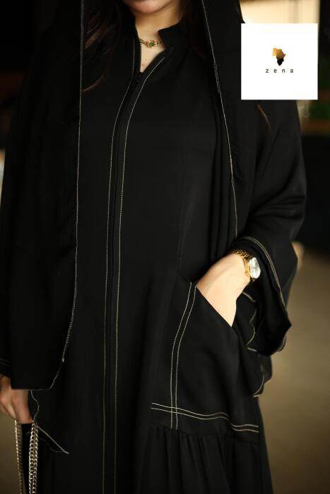 عباية بجيوب من الحرير الاماراتي image 2