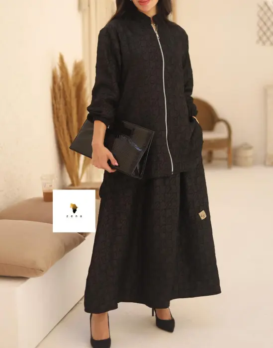 طقم قطعتين بخامه الجكار اماراتي مناسب للصيف image 0