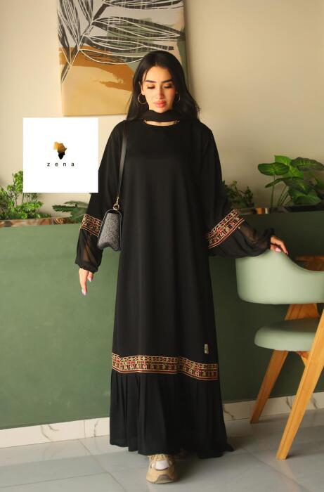 عباية حرير بطابع تطريز مختلف image 1