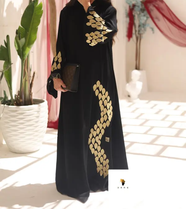 عبايه بخامه الحرير تتطريز ليزر image 0