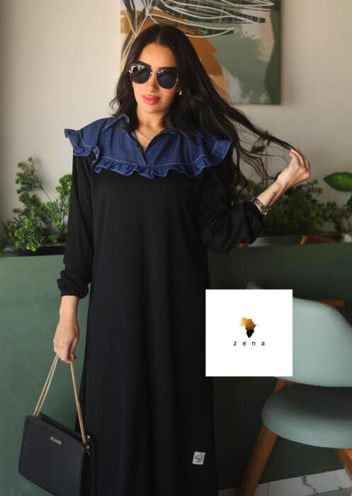 عبايه بخامه حرير في جينز image 1