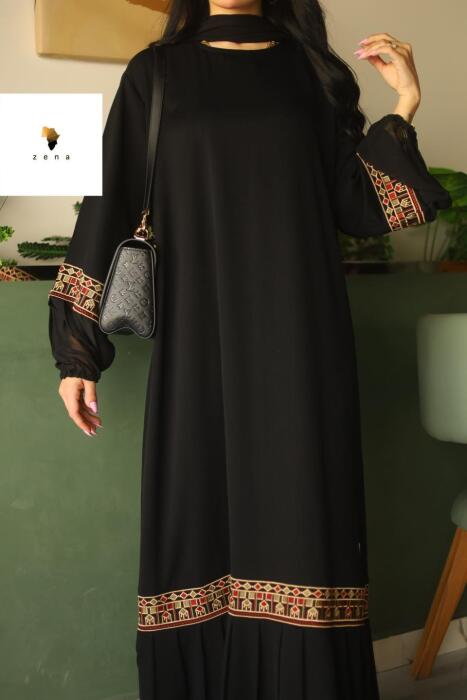 عباية حرير بطابع تطريز مختلف image 0
