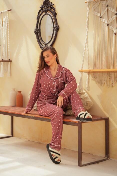 Dusty Leaf brown Pajama Set image 2