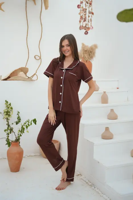 Classic plain summer pajamas image 3
