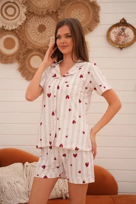 Wine Hearts Shirt Pajama Set image 3