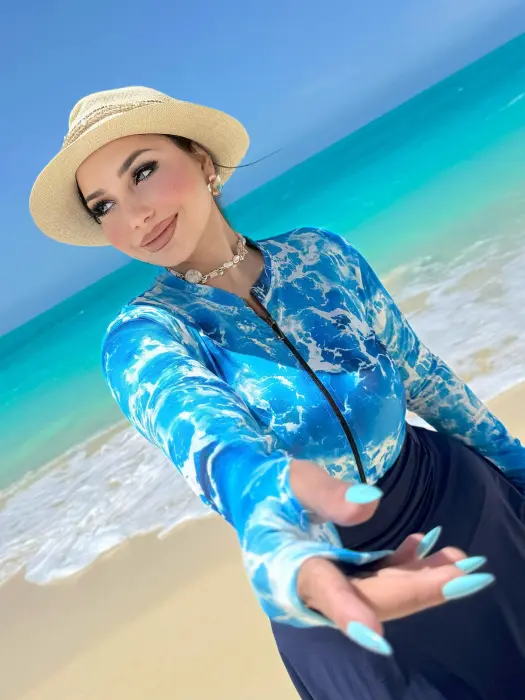 baby blue burkini image 1