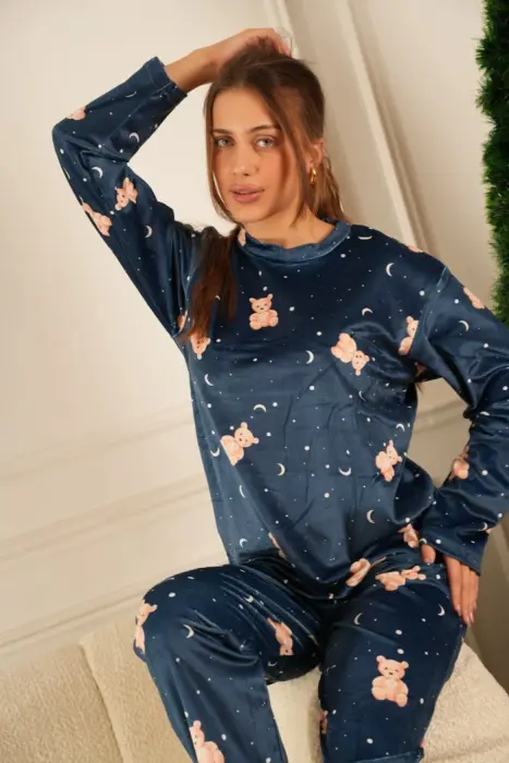 Moon Teddy Velvet Pajama Set image 3
