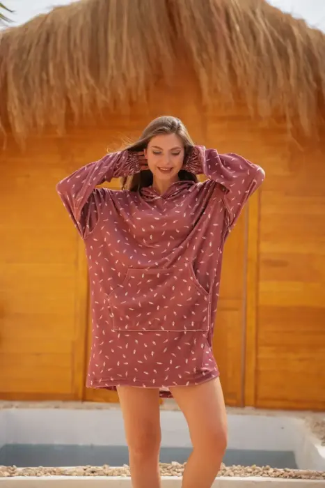 Brown Fleece Blanket Hoodie image 0