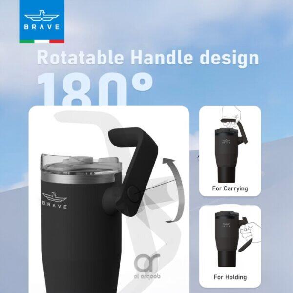 برايف كوب السفر المعزول تيمب جارد بمقبض دوار 180° (لون زيتي) BRAVE TempGuard Travel Mug – Featuring a 180° Swivel Handle image 1
