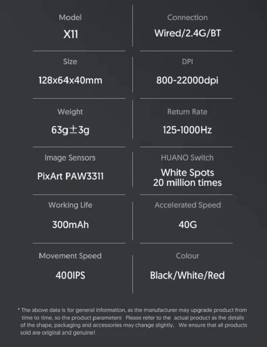 ماوس أتاك شارك X11 جيمينج ماوس لاسلكي مع قاعدة شحن ATTACK SHARK X11 Wireless Gaming Mouse with Charging Dock image 7