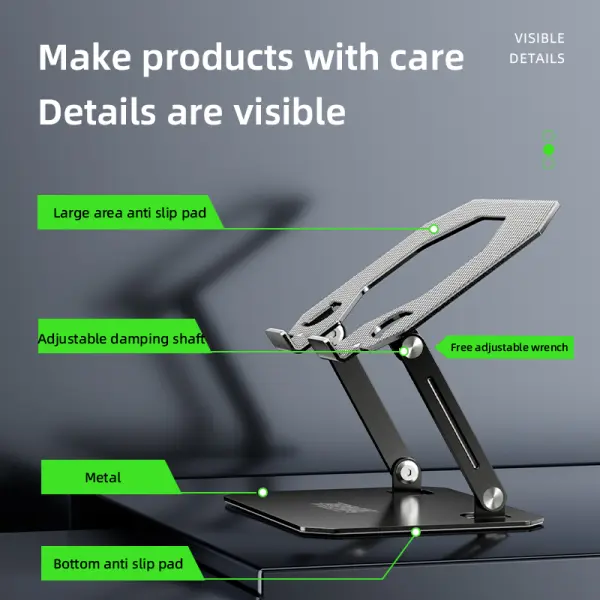 ستاند بيفا المعدني القوي للآيباد والتابلت مع فتحات التبريد وتمرير الأسلاك | PIVA Heavy Duty Metal Tablet & iPad Stand with Cooling Hole image 1
