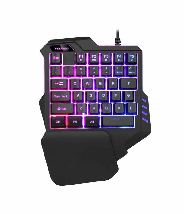 لوحة مفاتيح العاب إضائة الوان يد واحده سلكية Gaming Keyboard One hand RGB Wired image 0