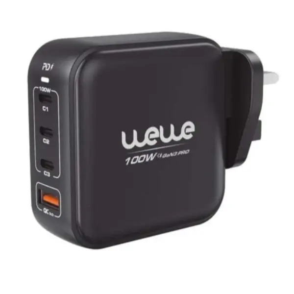شاحن حائط WeWe مطور 100 وات HC-012 سريع 4 منافذ | WEWE GaN3 PRO 100W Fast Wall Charger (4-Ports) image 0