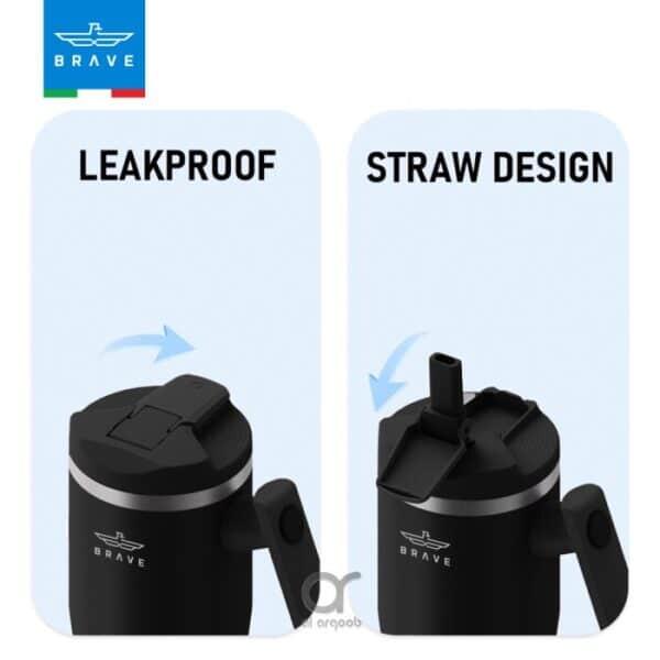 برايف كوب السفر المعزول تيمب جارد بمقبض دوار 180° (لون زيتي) BRAVE TempGuard Travel Mug – Featuring a 180° Swivel Handle image 2