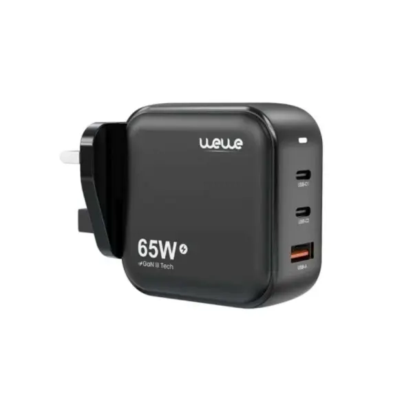 شاحن حائط WeWe مطور 65 وات HC-011 سريع 3 منافذ  | WEWE GaN3 PRO 65W Fast Wall Charger (3-Ports) image 0