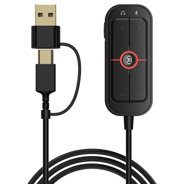 بطاقة صوت بيفا GS10 للألعاب محيطية 7.1 تايب سي ويو اس بي بطول 1.2 متر مع 3 أوضاع معادل صوت image 0