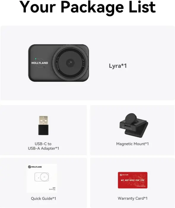 كاميرا ويب هولي لاند لايرا بدقة 4K UHD مع مستشعر CMOS وتتبع ذكي AI بدقة 50 ميجابكسل لاجتماعات الفيديو والتدريب وتسجيل الفيديو والبث المباشر والتعليم عبر الإنترنت image 11