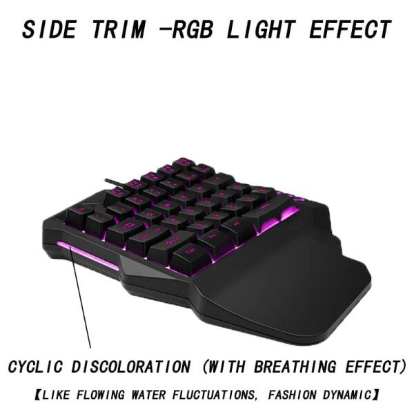 لوحة مفاتيح العاب إضائة الوان يد واحده سلكية Gaming Keyboard One hand RGB Wired image 4