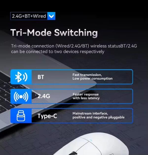 ماوس أتاك شارك X11 جيمينج ماوس لاسلكي مع قاعدة شحن ATTACK SHARK X11 Wireless Gaming Mouse with Charging Dock image 8