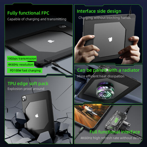 كفر بيفا لأيباد برو فتحة تبريد مع محول شحن 100واط PIVA Case for iPad Pro Open with Cooling and 100W Charging Adapter image 1
