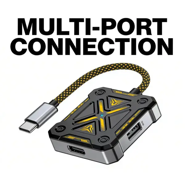 أدابتر وموزع KY13 سارافوكس 4*1 تايب سي للألعاب | Sarafox 4*1 Type-C OTG Gaming Hub PD 60W image 5