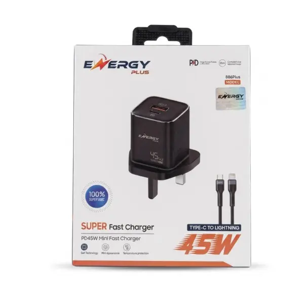 بلاك شحن Energy plus PD 45W لايتنج تايب سي image 0