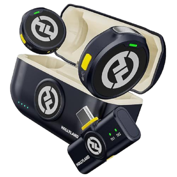 ميني ميكروفون لاسلكي هولي لاند لارك أم 2 تايب سي Hollyland LARK M2 Wireless Microphone, (2TX+1RX), iPhone, Android image 0