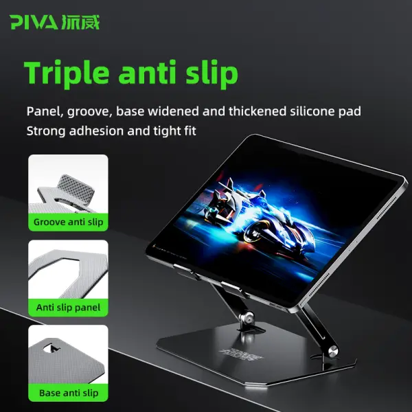 ستاند بيفا المعدني القوي للآيباد والتابلت مع فتحات التبريد وتمرير الأسلاك | PIVA Heavy Duty Metal Tablet & iPad Stand with Cooling Hole image 4