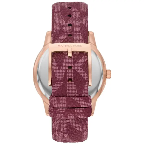 Michael Kors Tibby Rose Gold-Tone and Red PVC Watch image 1
