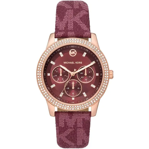 Michael Kors Tibby Rose Gold-Tone and Red PVC Watch image 0