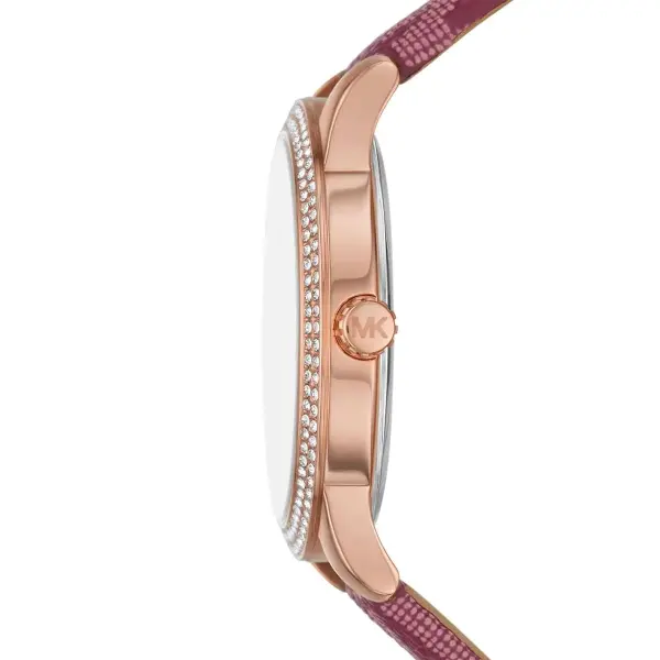 Michael Kors Tibby Rose Gold-Tone and Red PVC Watch image 2