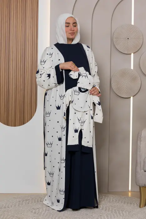 Queen matching maxi robe set in darkblue (7 pcs) image 5