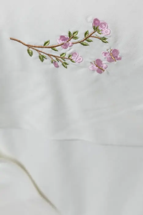 White embroidered matching cover (2 layers) image 6