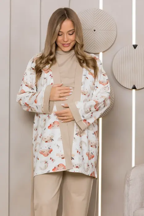 Cloud embrace matching pijama set in beige (8 pcs) image 5