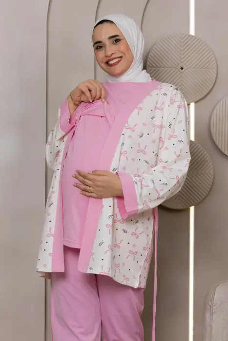 Sweet bows matching pijama set in pink (8 pcs) image 3