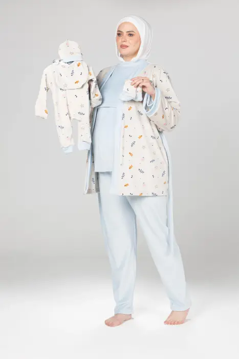 Royal matching pijama set in baby blue (8 pcs) image 0
