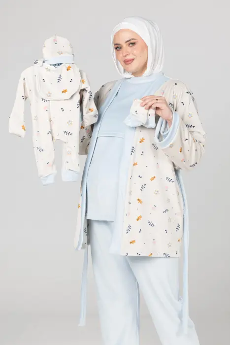 Royal matching pijama set in baby blue (8 pcs) image 2