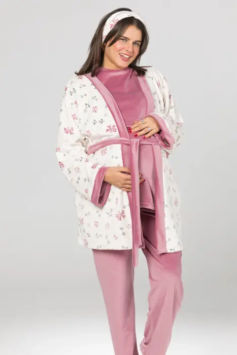 Sweet bows matching pijama set in pink (8 pcs) image 3
