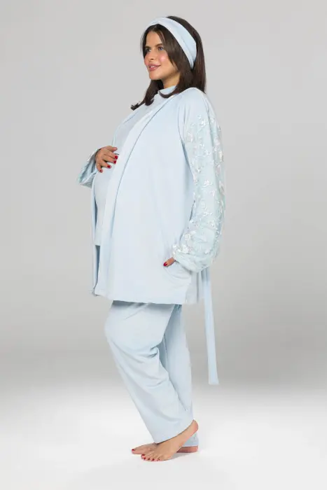 Soft elegance matching pijama set in baby blue (8 pcs) image 4